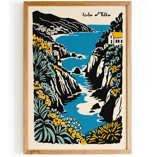 Isola d’Elba Italy Travel Poster – Vintage Coastal Wall Art