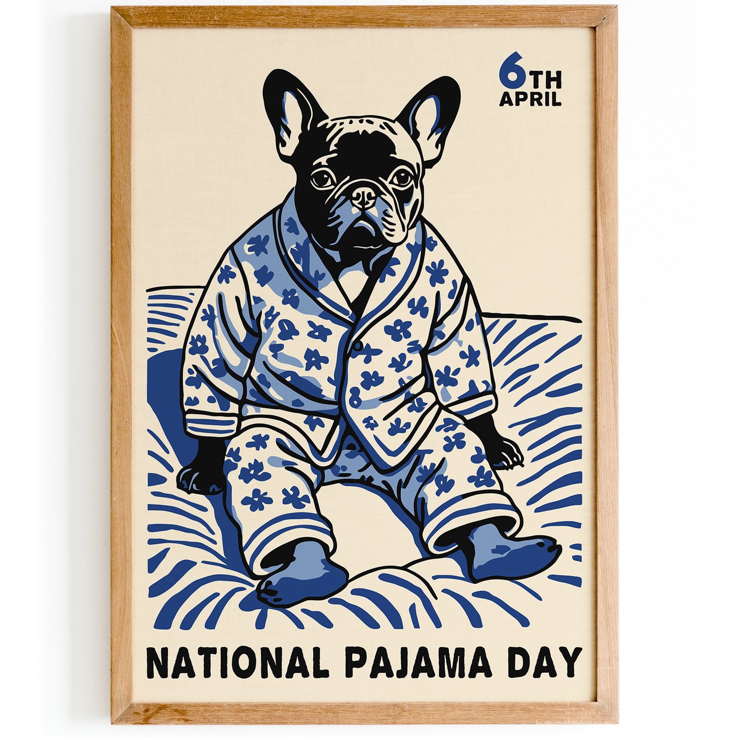 National Pajama Day Pug Dog Poster