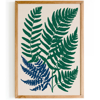 Retro Cutout Fern Nature Poster