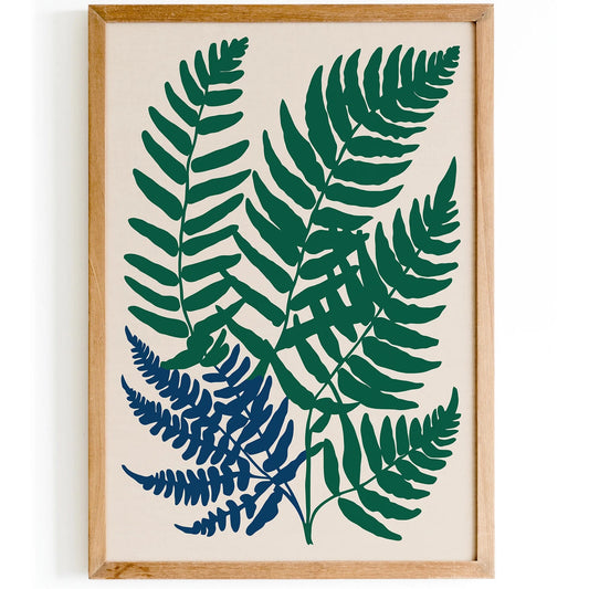 Retro Cutout Fern Nature Poster