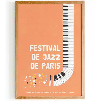 Paris Jazz Festival Orange Poster