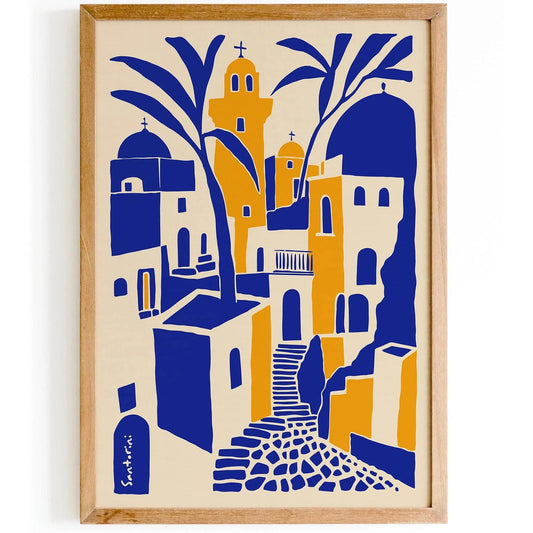 Santorini Blue Architecture Art Print