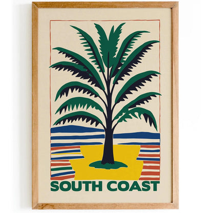 South Coast Palm Tree Travel Poster