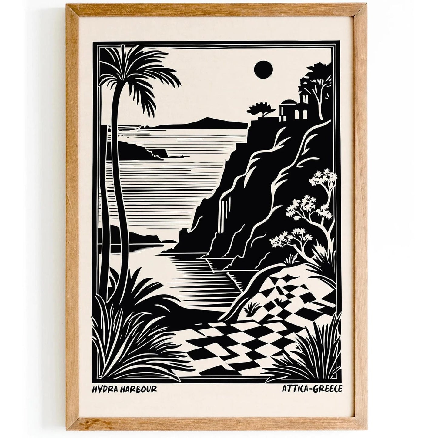 Greece Hydra Harbour Art Print