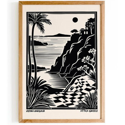 Greece Hydra Harbour Art Print