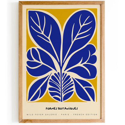 Blue French Botanical Art Poster