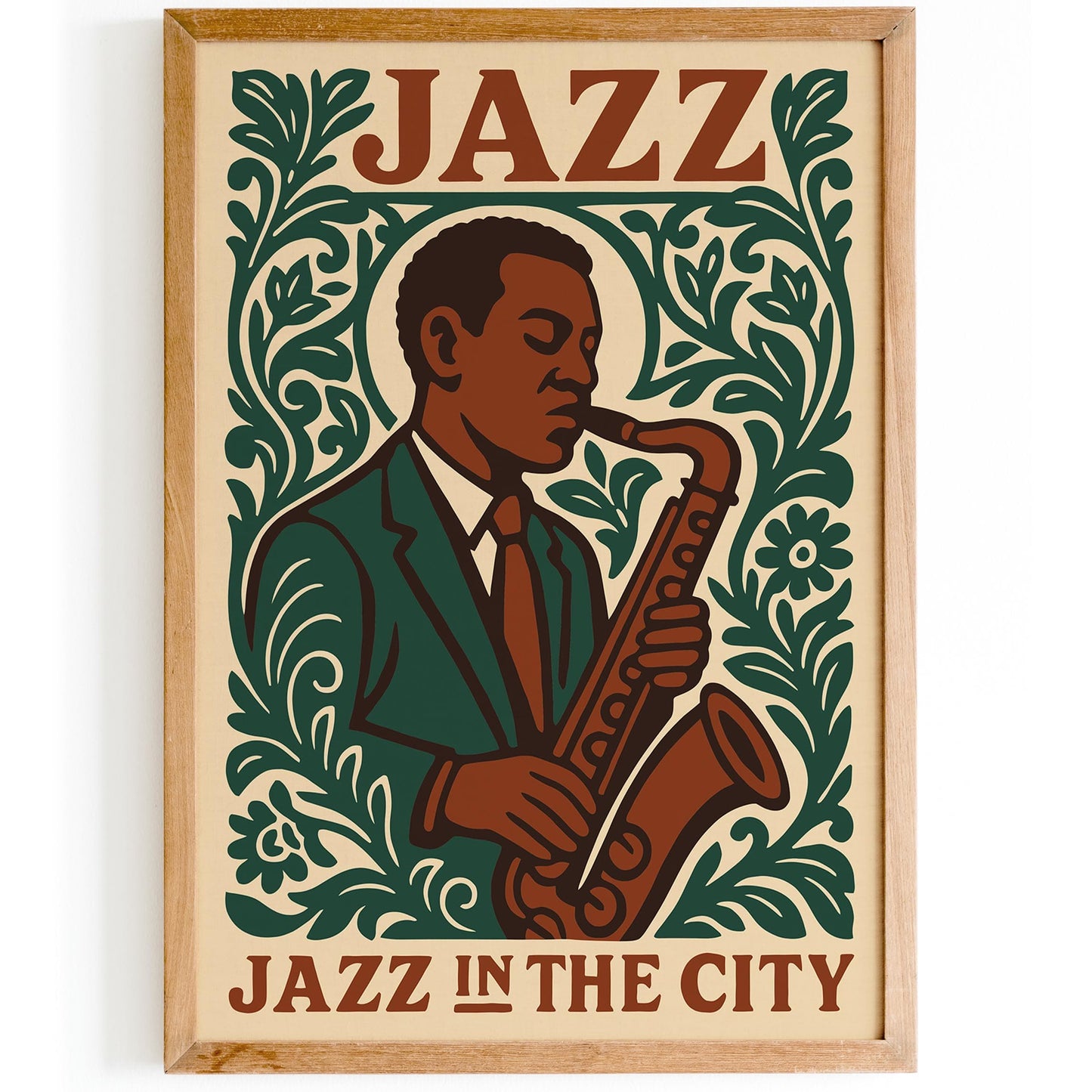 Jazz In The City Poster - Musician Portrait Wall Art