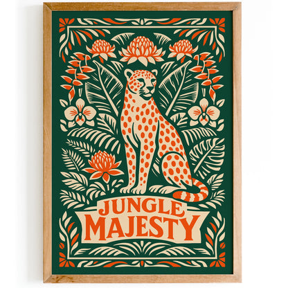 Jungle Cheetah Wildlife Art Poster
