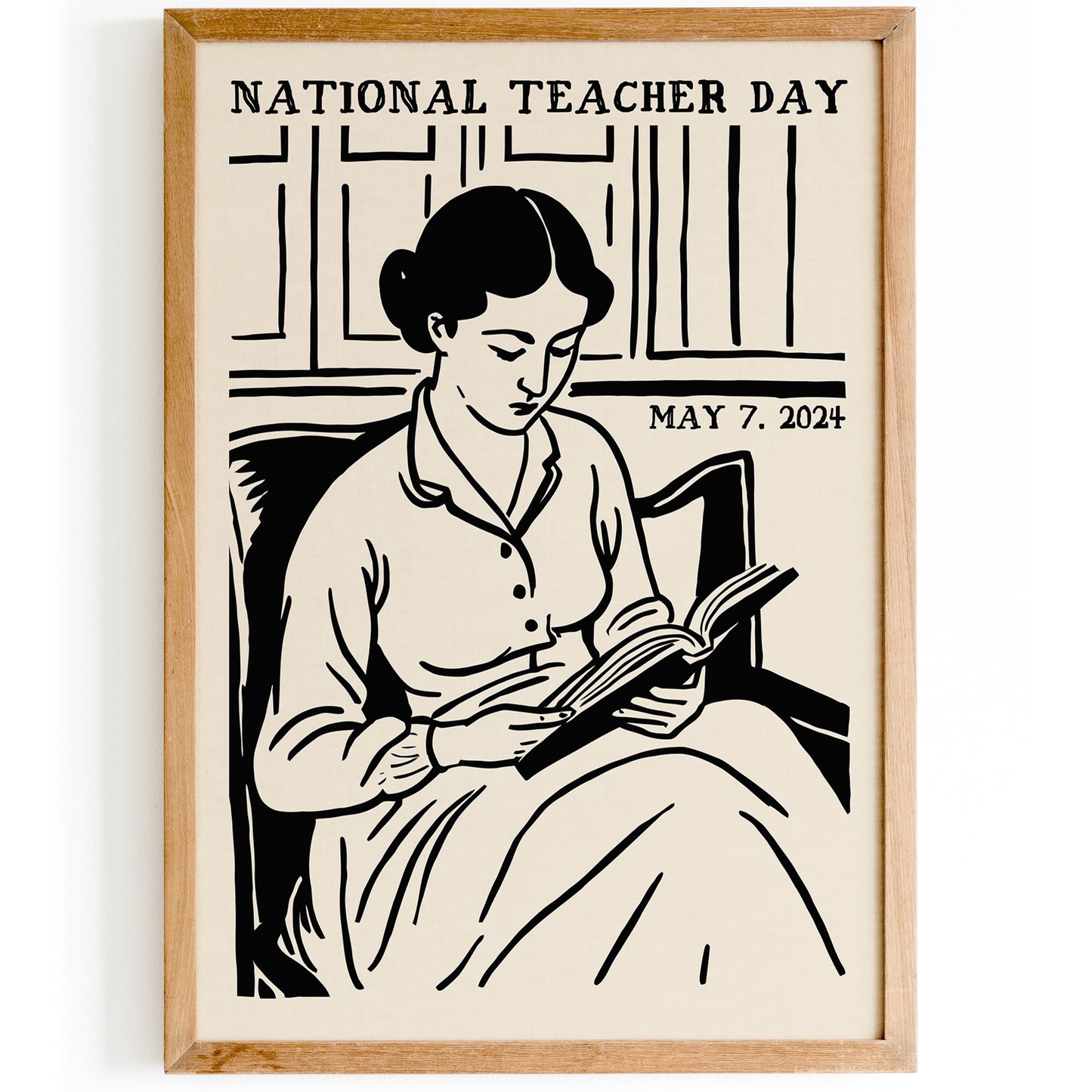 National Teacher Day Retro Poster