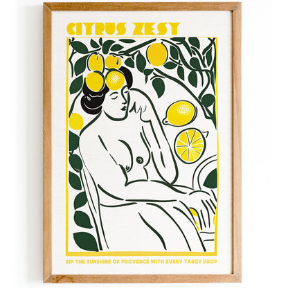 Citrus Zest Vintage Lemon Vibes Poster