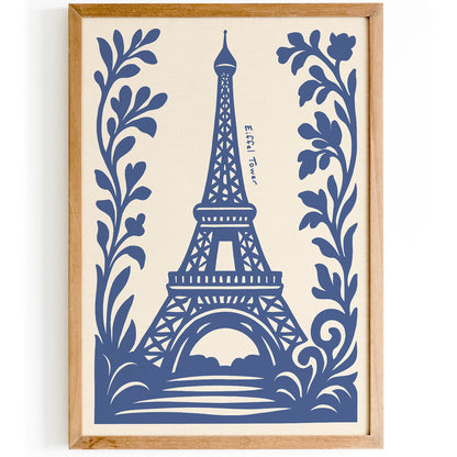 Eiffel Tower Blue Paris Art Print