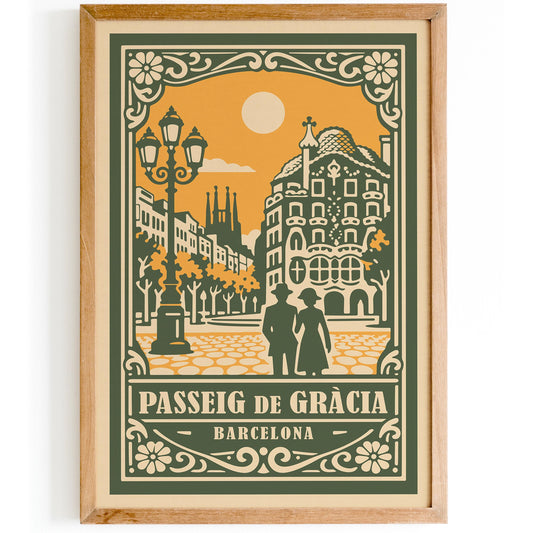 Passeig de Gràcia Barcelona Poster 2026