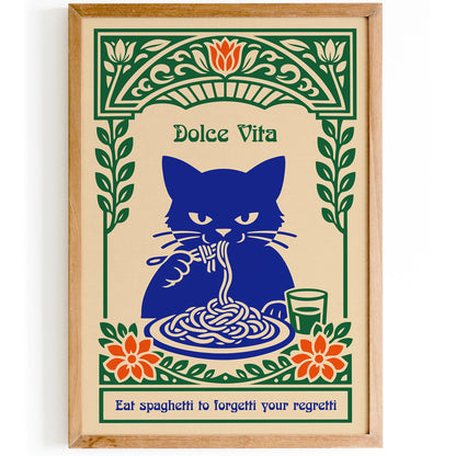 Eat Spaghetti Poster – Funny Kitchen Wall Art