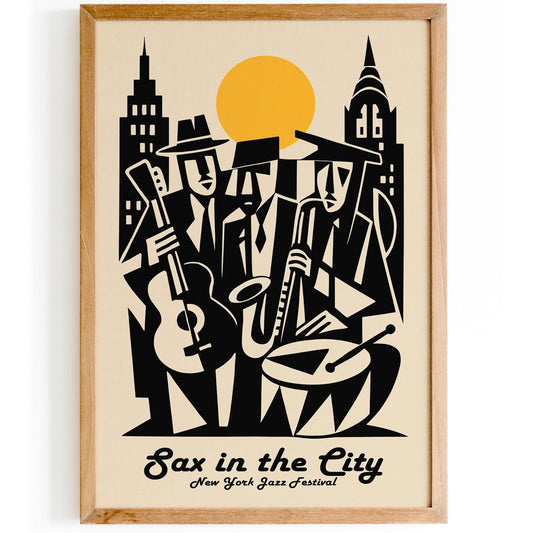 Sax in the City Poster - New York City Jazz Festival Print