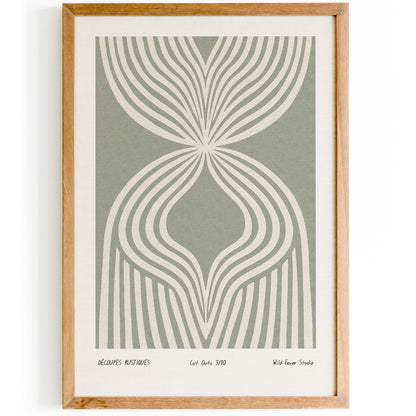 Sage Green Abstract Poster - Modern Cut Outs Print