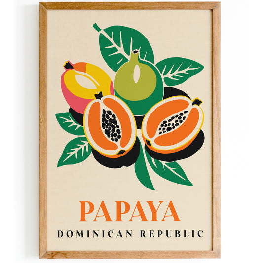 Papaya Tropical Fruit Poster