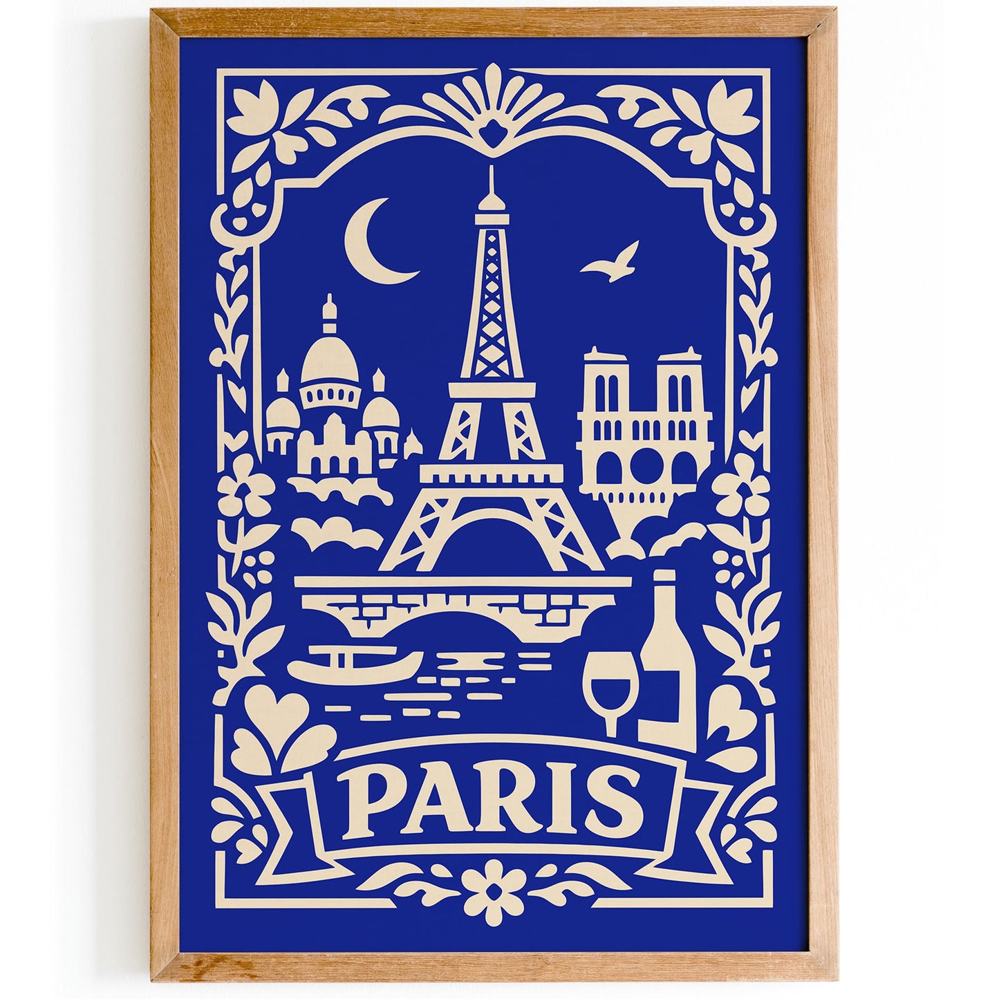 Paris Blue Travel Poster