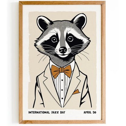 International Jazz Day Raccoon Poster