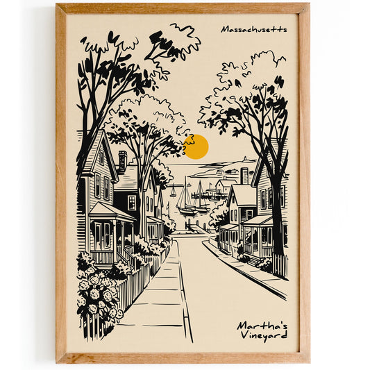 Martha's Vineyard Massachusetts Travel Poster