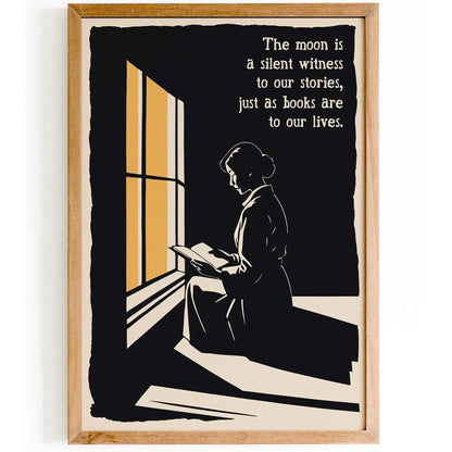 Moonlit Reading Nook Poster Print