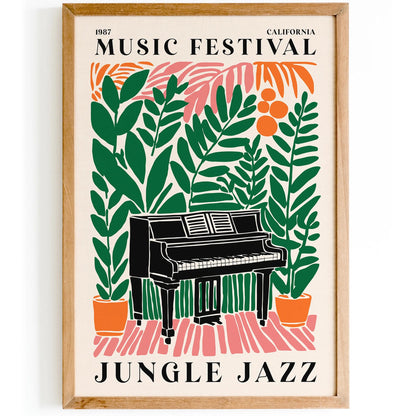 Jungle Jazz Music Art Print - Colorful Poster
