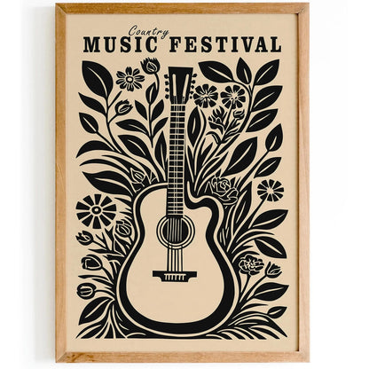 Country Music Retro Poster – Festival Wall Decor