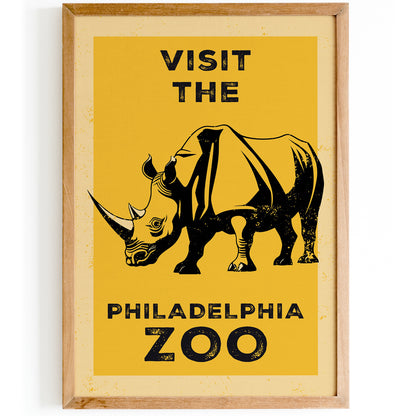 Philadelphia Zoo Vintage Travel Poster