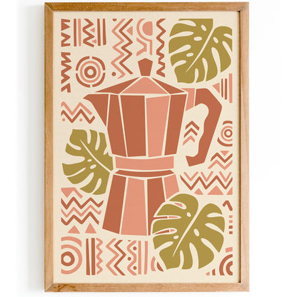 Boho Chic Moka Pot Poster