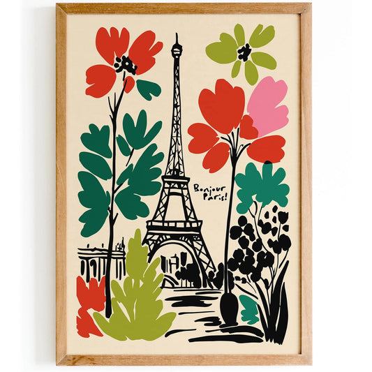 Bonjour Paris! Travel Eclectic Wall Art Print