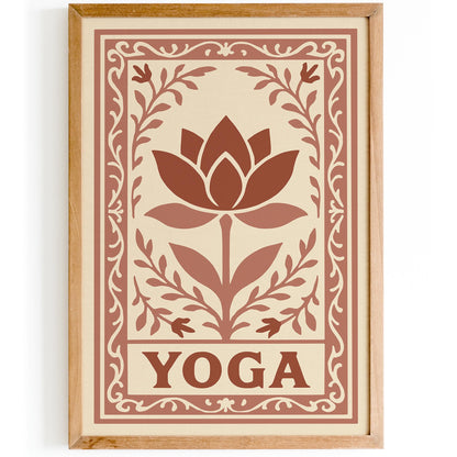 Yoga Neutral Art Print - Floral Aesthetic Zen Poster