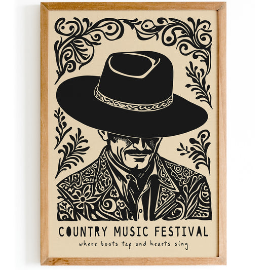 Country Music Retro Poster