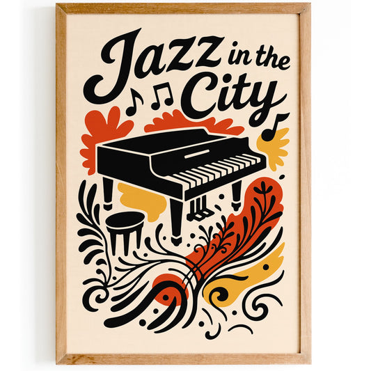 Jazz In The City NYC Poster - Music Wall Art