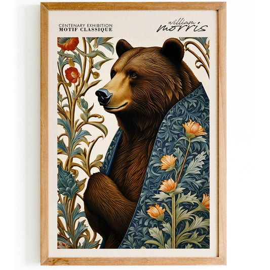 Victorian Bear, William Morris Poster