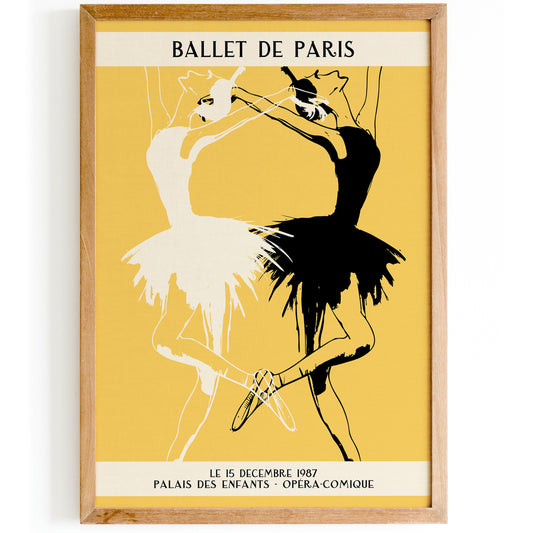 Retro Ballerinas Wall Art - French Ballet Poster