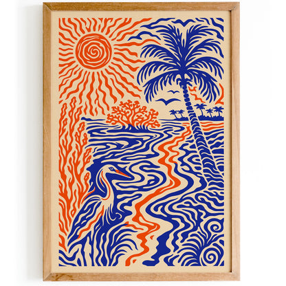 Florida Abstract Landscape Art Poster