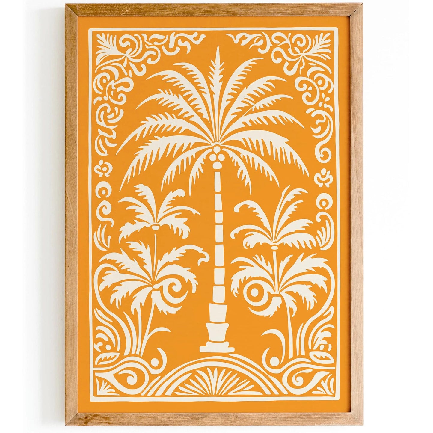 Warm Yellow Palm Tree Nature Wall Art Print