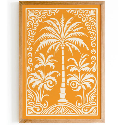 Warm Yellow Palm Tree Nature Wall Art Print