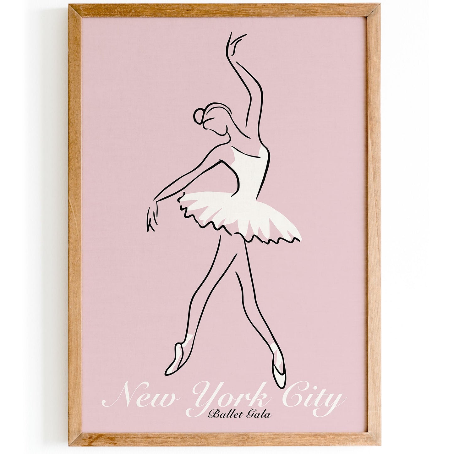 New York City Ballet Gala Poster - Pink Ballerina Wall Art