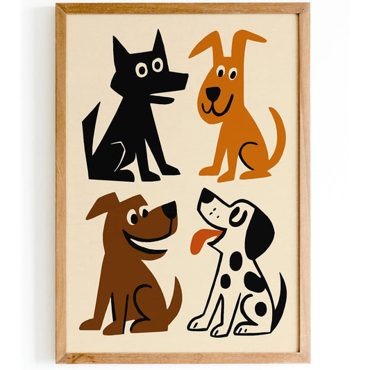Funny Dogs Wall Art Print