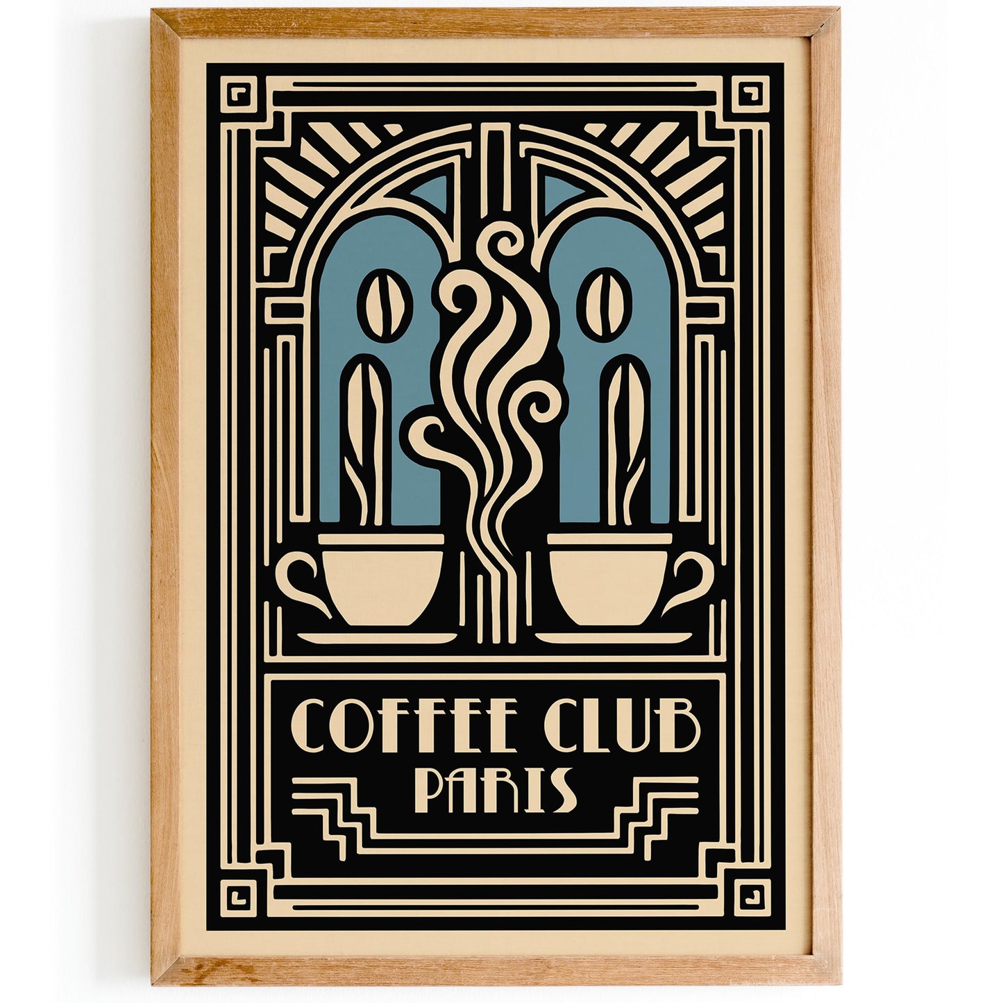 Coffee Club Paris Poster - Art Deco Cafe Wall Decoration