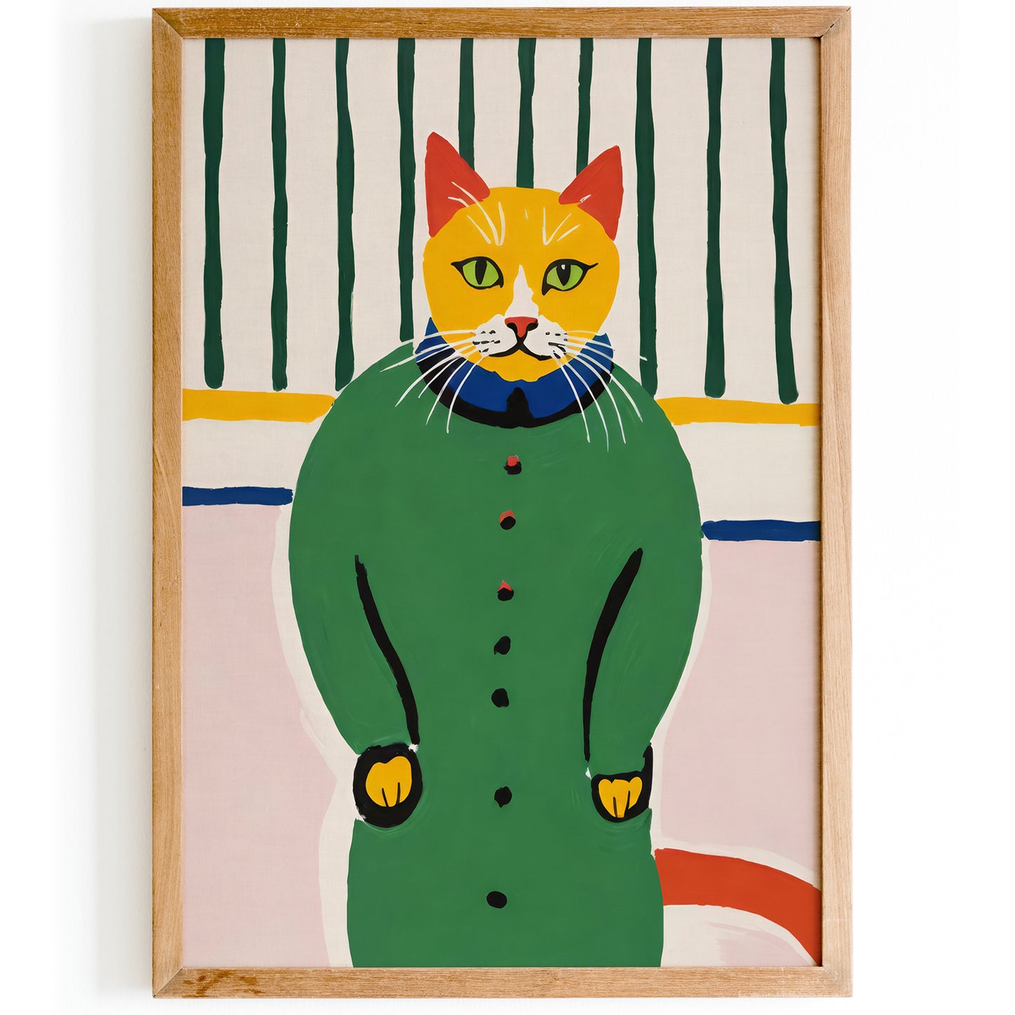 Cat Fashionista Retro Art Print