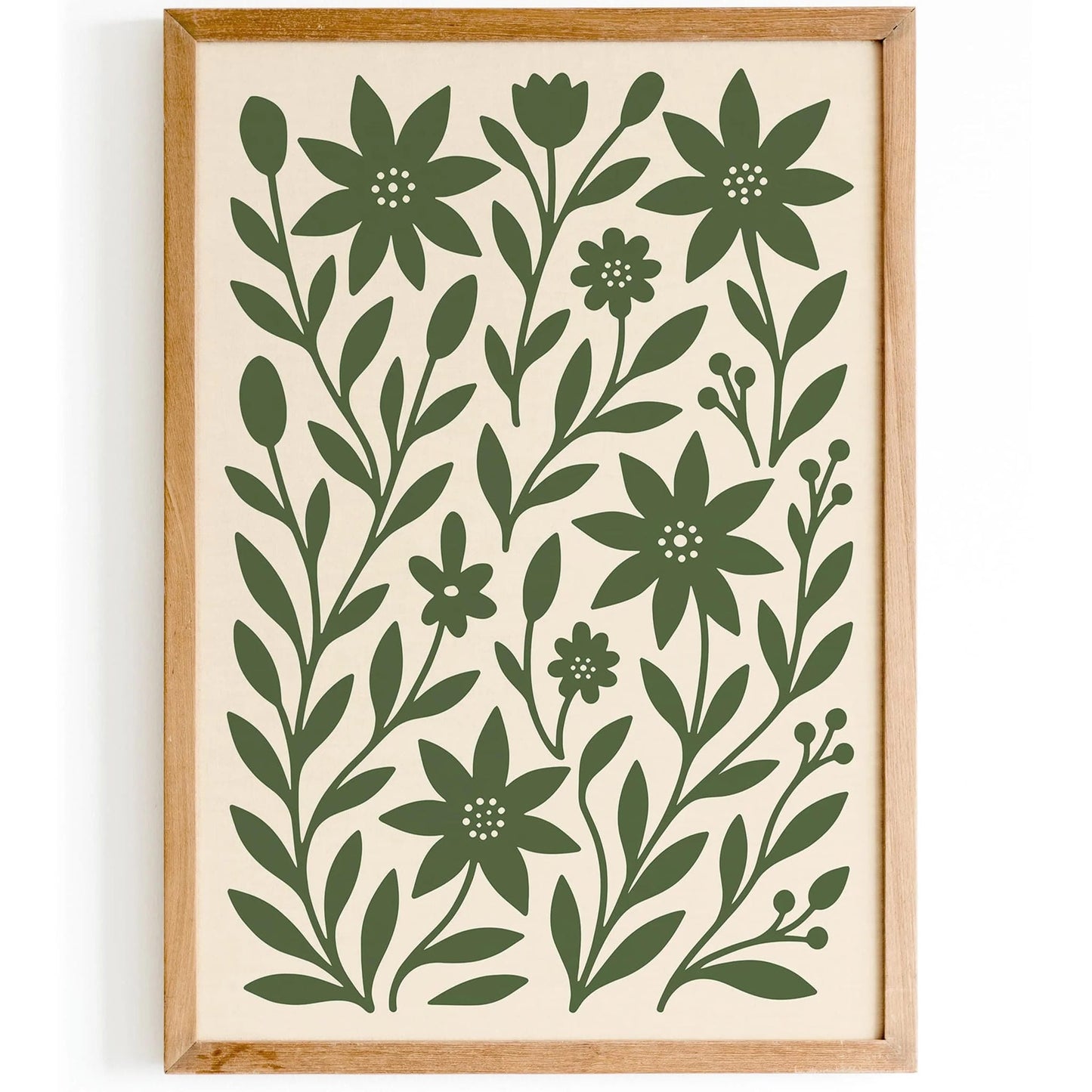 Green Scandinavian Botanical Art Print
