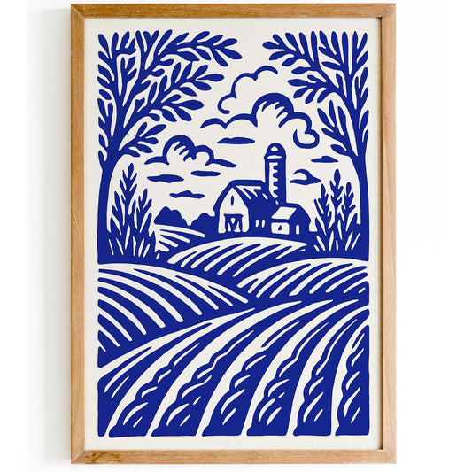 Iowa Blue Landscape Poster 2025