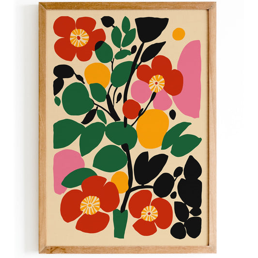 Cut Outs Abstract Colorful Floral Art Print