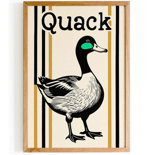 Quack Duck Mid-Century Art Print