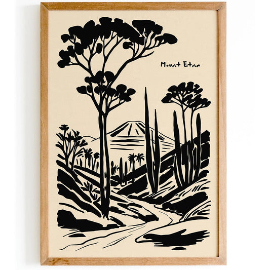 Mount Etna Sicily Italy Landscape Poster