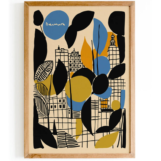 Denmark Abstract Cityscape Poster