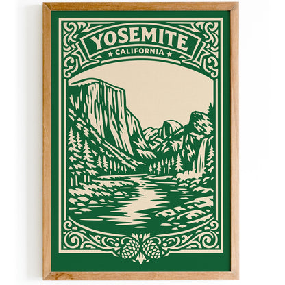 Yosemite National Park Poster - Vintage Travel Art Print