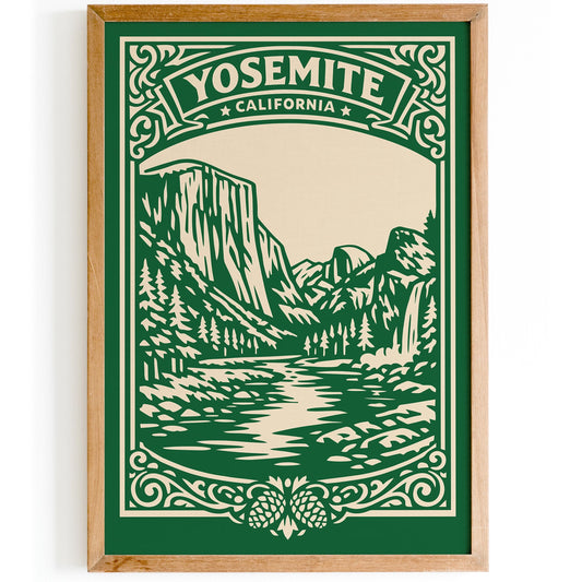 Yosemite National Park Poster - Vintage Travel Art Print