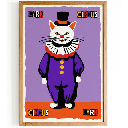 Vintage Circus Cat Poster Print